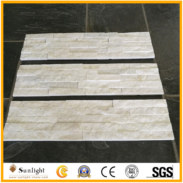 Natural Pure White Quartzite Culture Stone for Wall Cladding Decoration