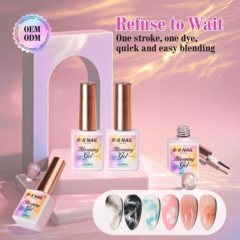 2025 New Arrival UV Blooming Gel Nail Polish for Nail Art Clear Blooming Nail Polish Gel