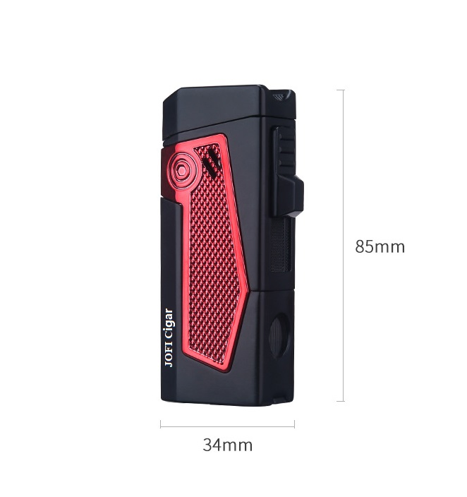 Luxury Two Jet Flames Cigar Torch Lighter with Holder and Cutter Exquisite Metal Gift Box Classic Design