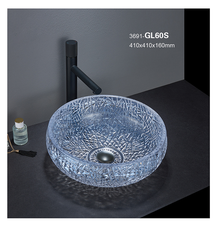 Hotel Luxury Wash Basin Crystal Die Cast Transparent Household Balcony Simple Table Basin
