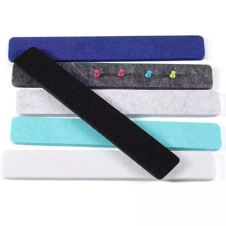 Felt Bulletin Board Bar Strip Pin Self-Adhesive Message Strip for Office School Home Decoration
