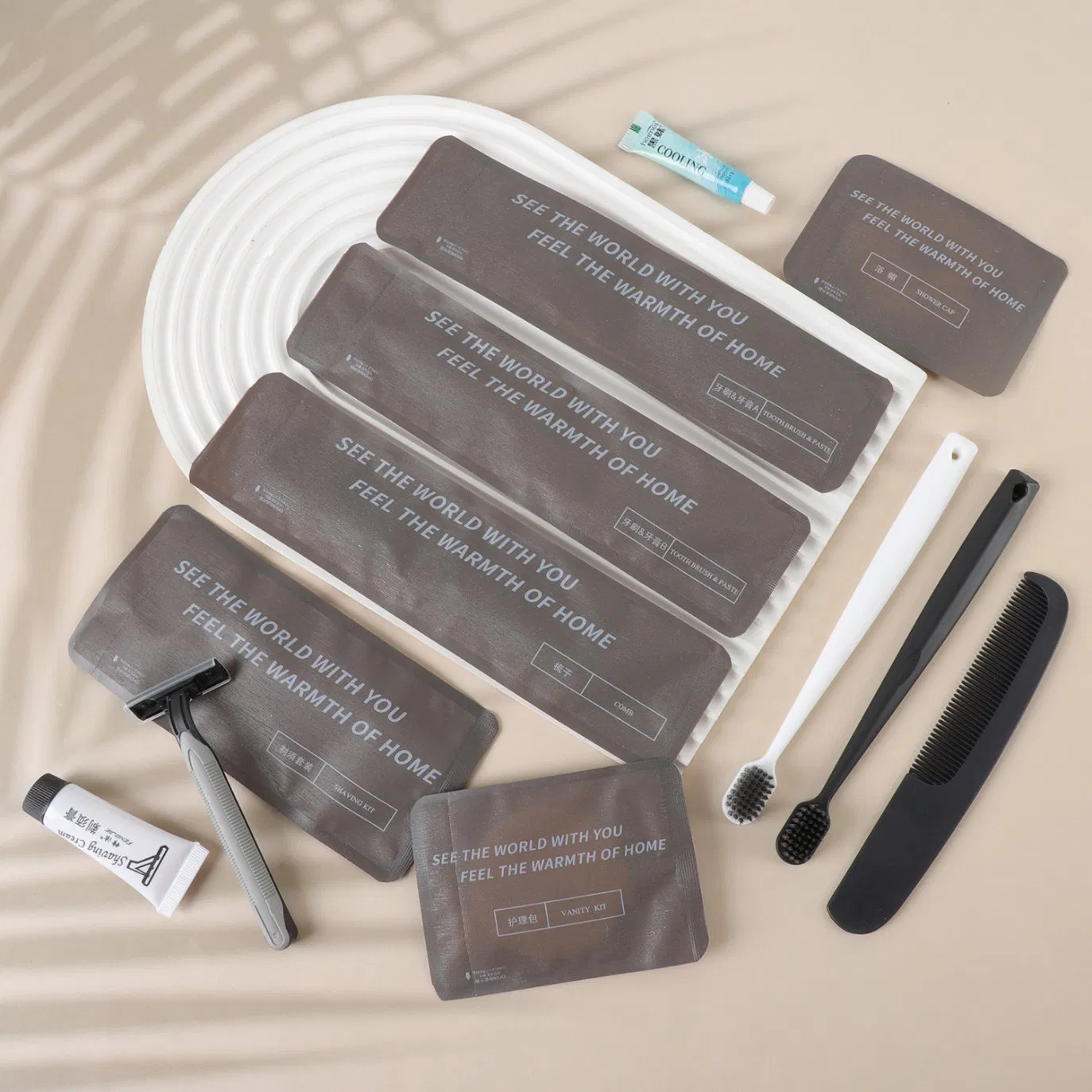 Grey Custom Design Luxury Disposable High Quality Hotel Amenities for Wholesale