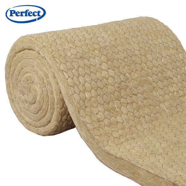 Rock Wool Blanket Stitched with Wire Mesh Heat Insulation Rockwool Roll