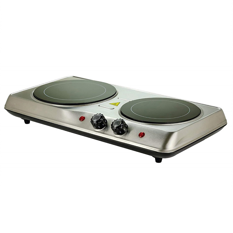2000W Portable Double Burner Electric Smooth Ceramic Stove for Household Use