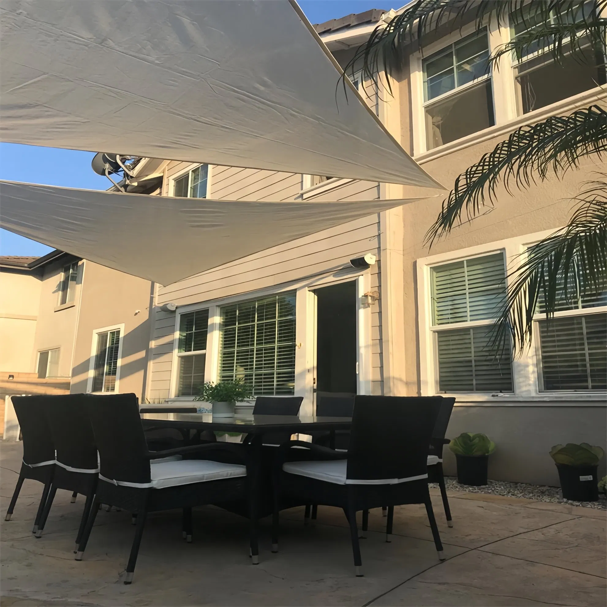 Custom Size Heavy-Duty Triangle Rectangle Square Shade Sail Sunscreen with Metal Grommets for Outdoor Pergola Carport Playground