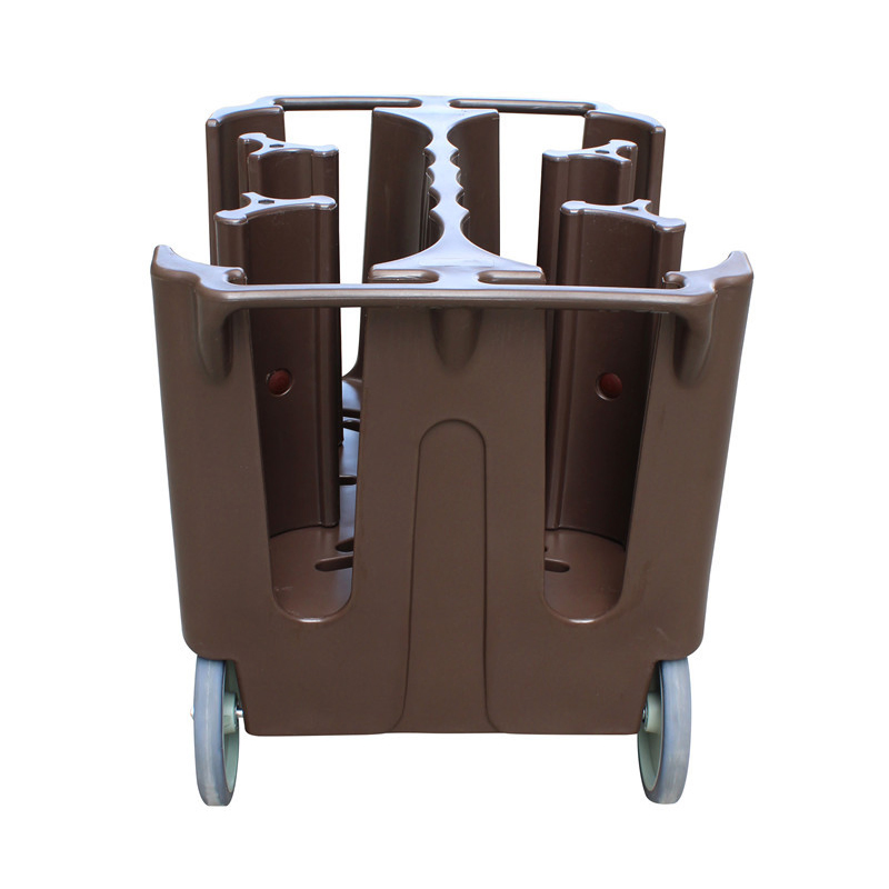 Dining Adjustable Dish Collecting Trolley with Wheels Plastic Movable Service Plates Kitchen Tray Mover Cart Dolly Trolley