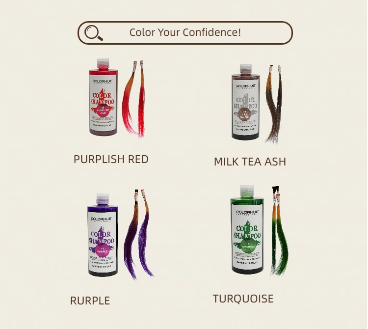 Semi-Permanent Hair Color Wash Shampoo with 20 Colors for Hair Color Changing