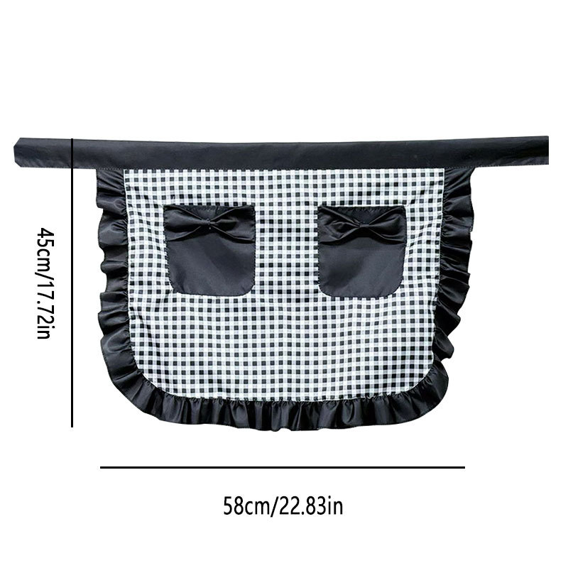 Fresh and Rustic Style Half-Length Apron with Ruffles and Straps, Short Apron for Floral Service Staff