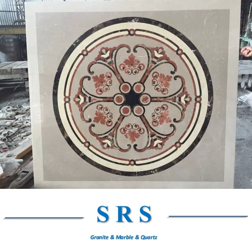 Mosaic Floor Tile, Round Pattern Marble Stone Mosaic