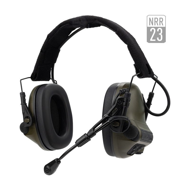 Electronic Pickup Noise-Canceling Tactical Headphone with Dual-Channel Ptt