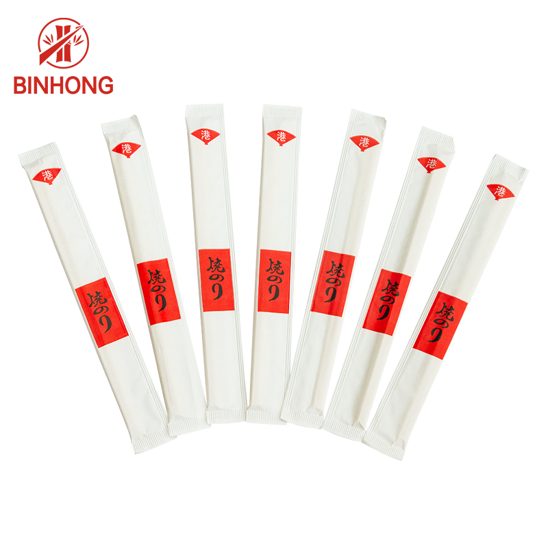 Paper Sleeves Wrapped Chopsticks Bamboo Chopsticks for Sushi Custom Printed Logo