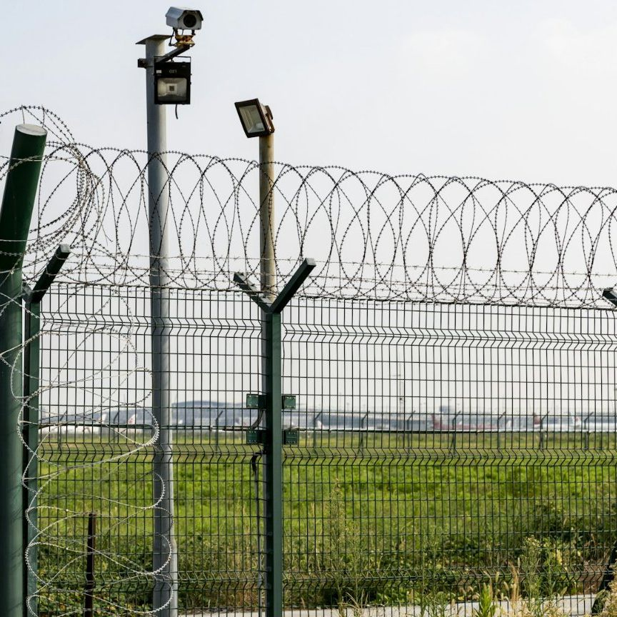 Anti Climb Airport Fence High Security Y Post with Razor Wires