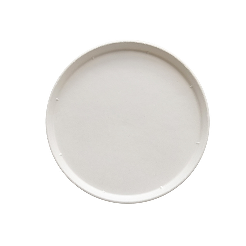 12" Dia320*15mm Round Disposable Tray Biodegradable Compostable Sugarcane Bagasse Pulp Pizza Tray