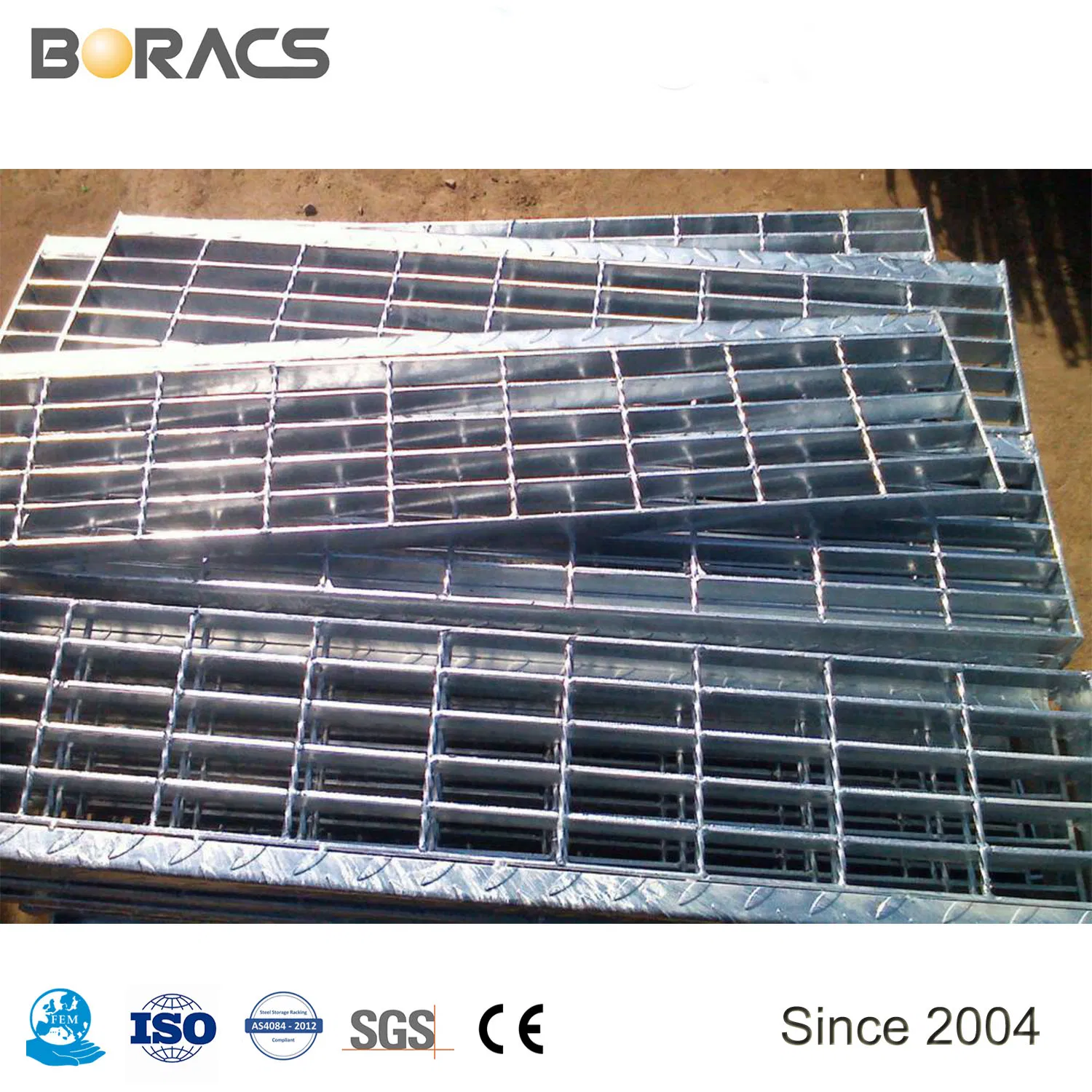Hot DIP Galvanized Compound Bar Grating Steel Floor Grating with Checkered Plate