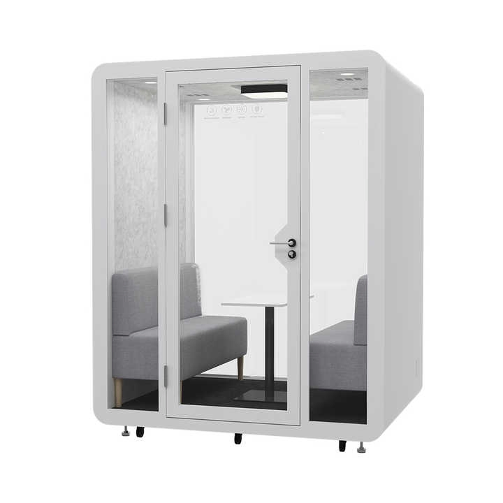 Modern Eco-Friendly 4-Layer Soundproof Steel Frame Office Pod Acoustic Silent Cabin for 4 People Easy-to-Assemble Modular