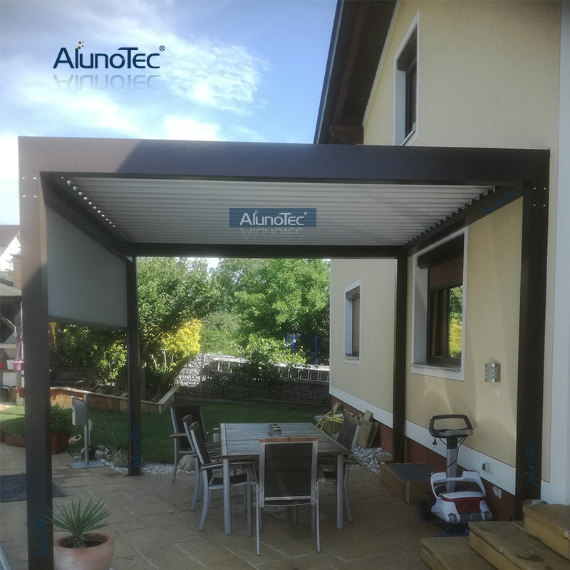Manual Patio Cover Louvred Roof Garden Canopy Awning Motorized Gazebo Outdoor Carport Cover Aluminium Pergola