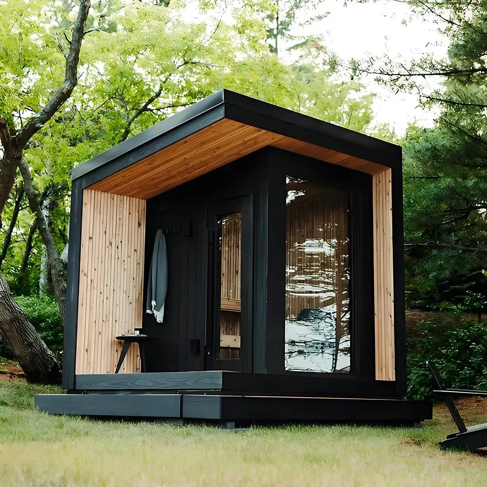 Traditional Garden Steam Sauna Room for Family Use with Hemlock