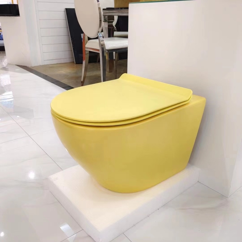 Colorful Option Bathroom Sanitary Toilet Inodoro Suspendido Commode Bidet Seat Ceramica Water Closet Wall-Mounted Wc Toilet