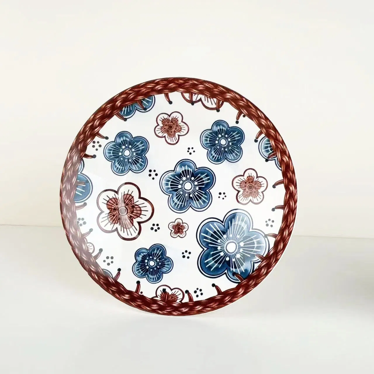 8"Fruit Rice Plate with Pad Stamp Decal Porcelainware Ceramics Tableware
