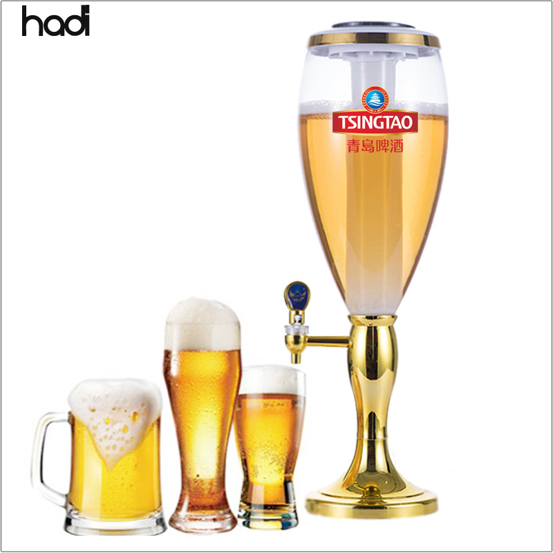 Beer Equipment Wholesale Hot Sales Bar and Pub Table Top Draft Beer Dispenser LED Commercial 3L Beer Tower with Ice Tube Beer Dispenser