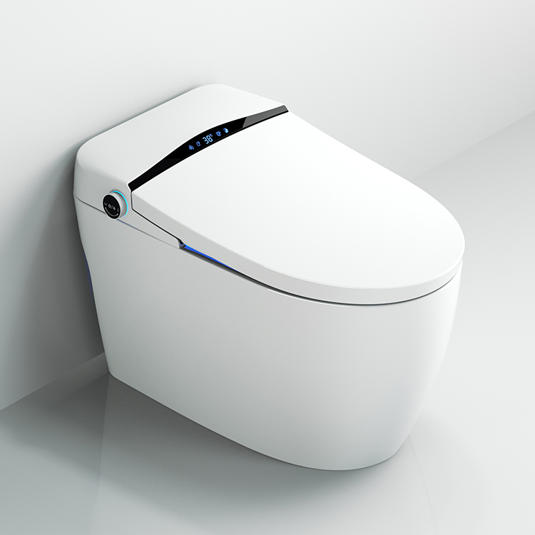 Grey Color Japan One Piece Wc 2021 Ceramic 110V/220V Hygienic Full Automatic Flush Sensor Intelligent Toilet Bowl Smart Toilet