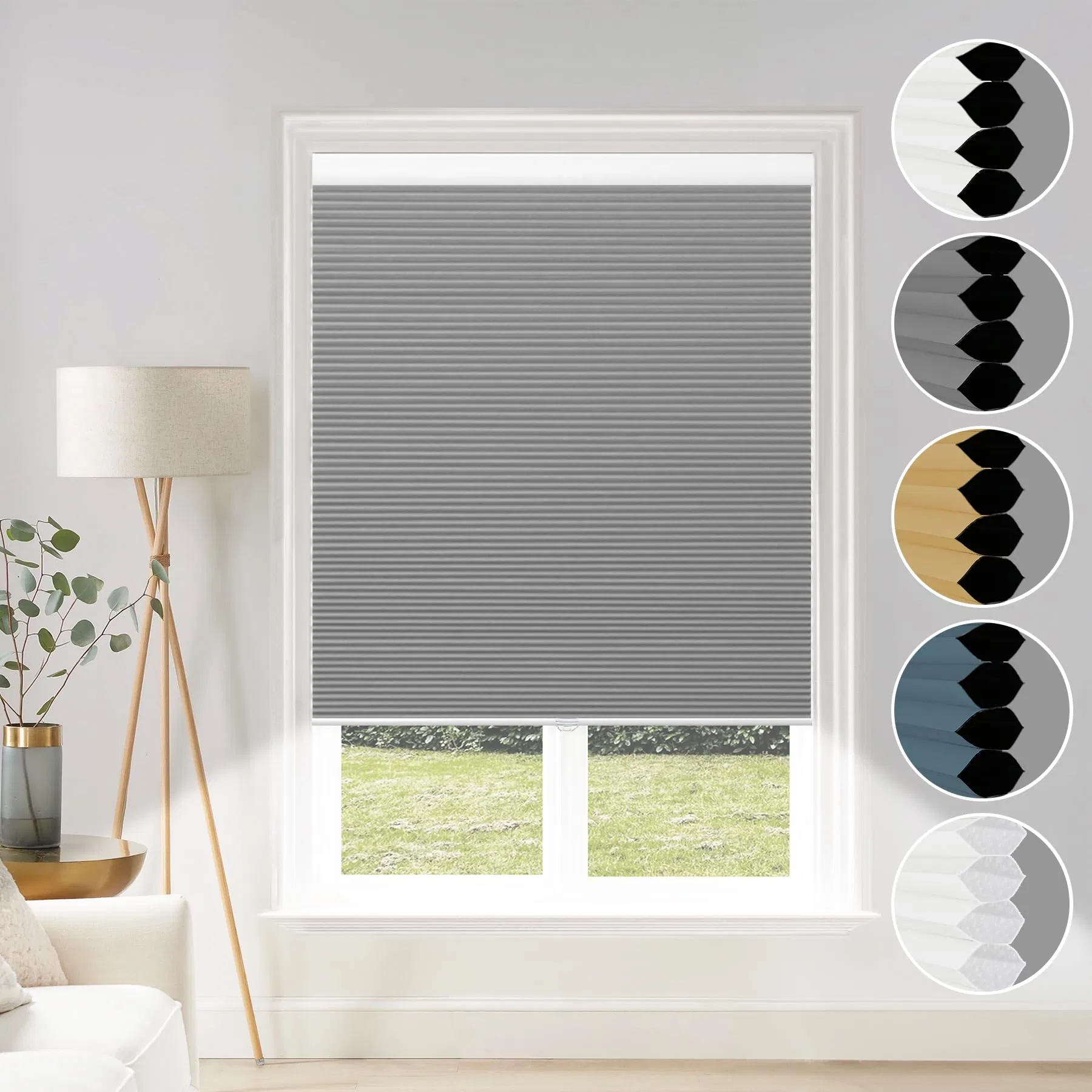 Sisheng Day and Night Honeycomb Blinds by Hand Control for Bedroom