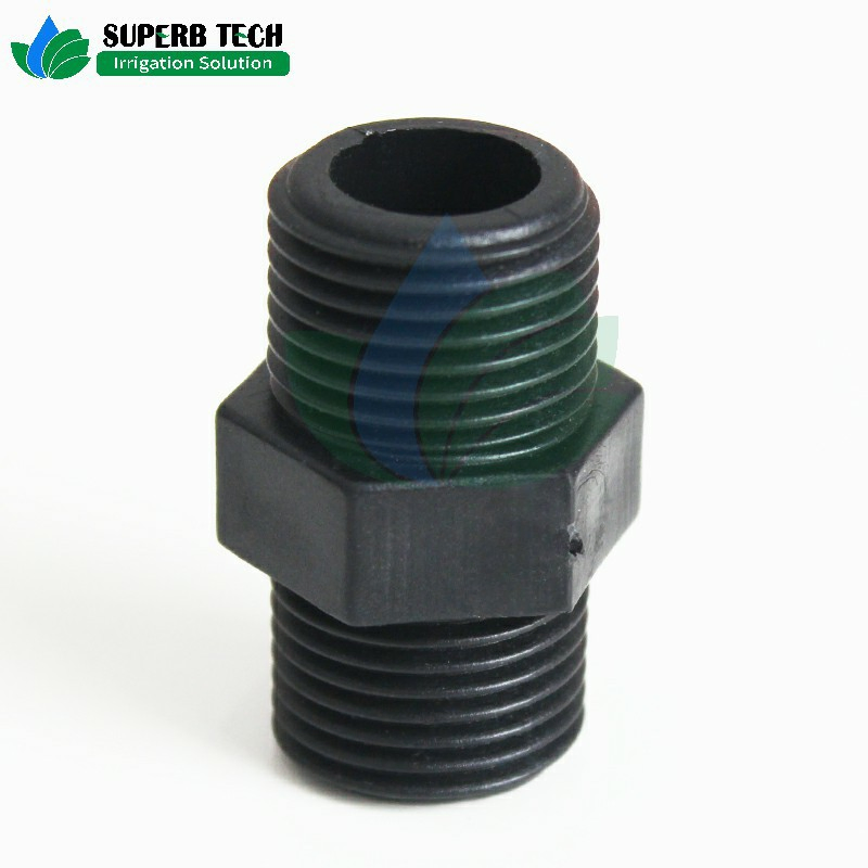 Factory Custom Irrigation Pipe Connector Nipple LDPE Pipe Garden Drip Fittings for Tube