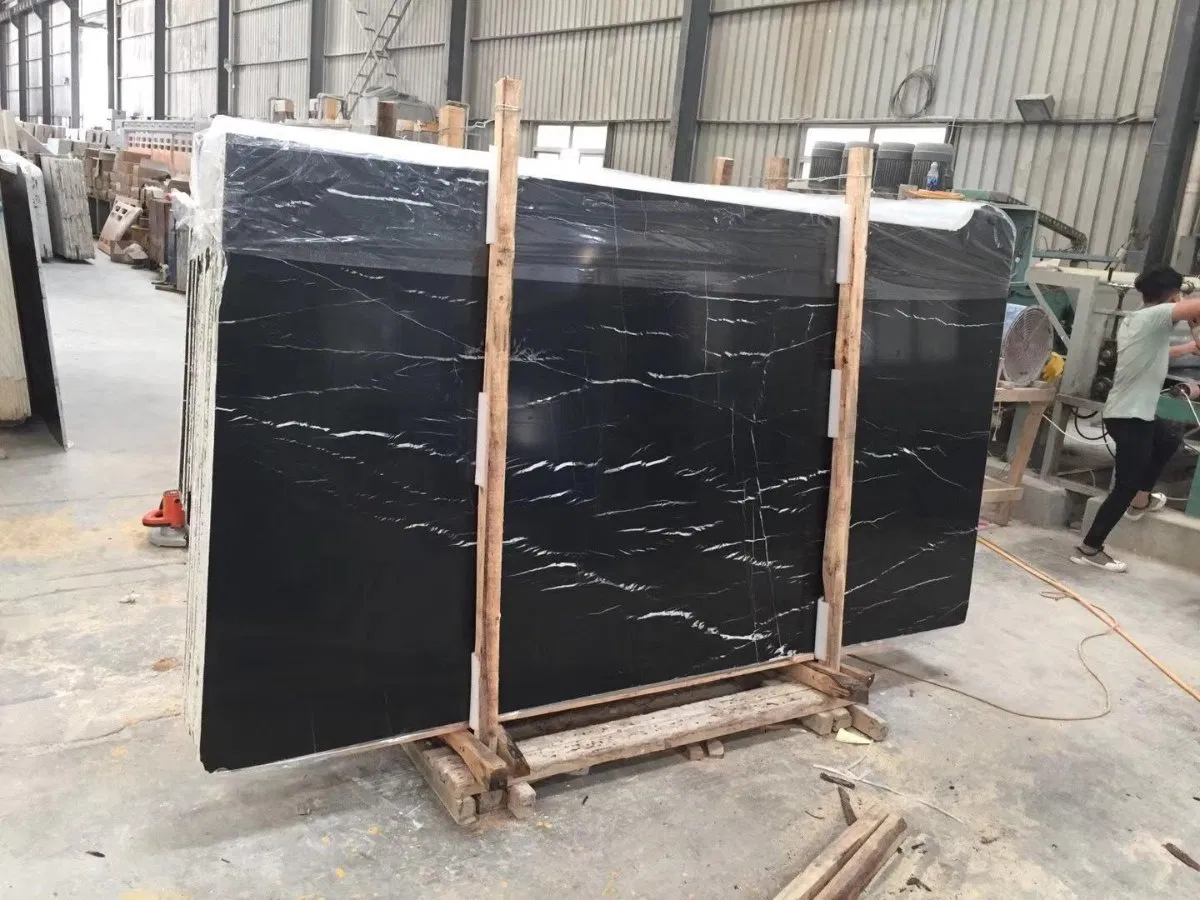 Black White Lighting Natural Marble Table Finished Product Factory Price