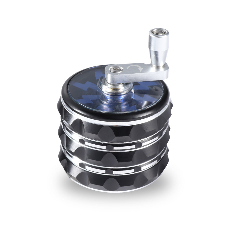 4 Layers 63mm Custom Logo High Quality Aluminum Herb Grinder with Handle