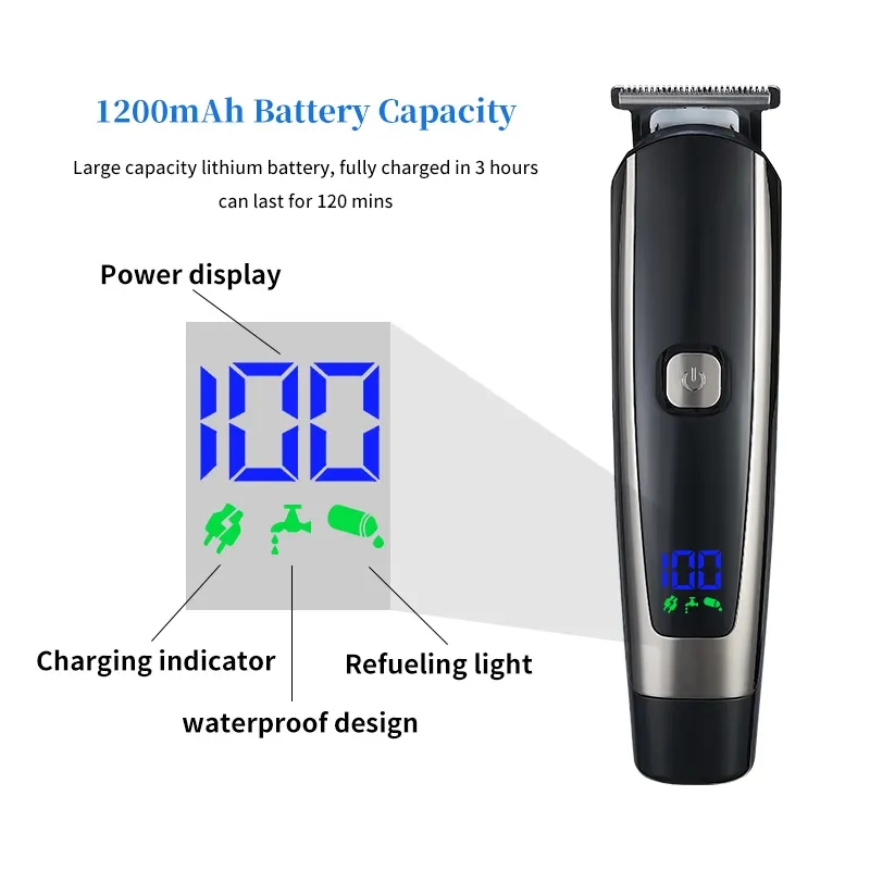 Electric Clippere Cordless Waterproof Hair Cutting Machine Professional Hair Trimmer for Men