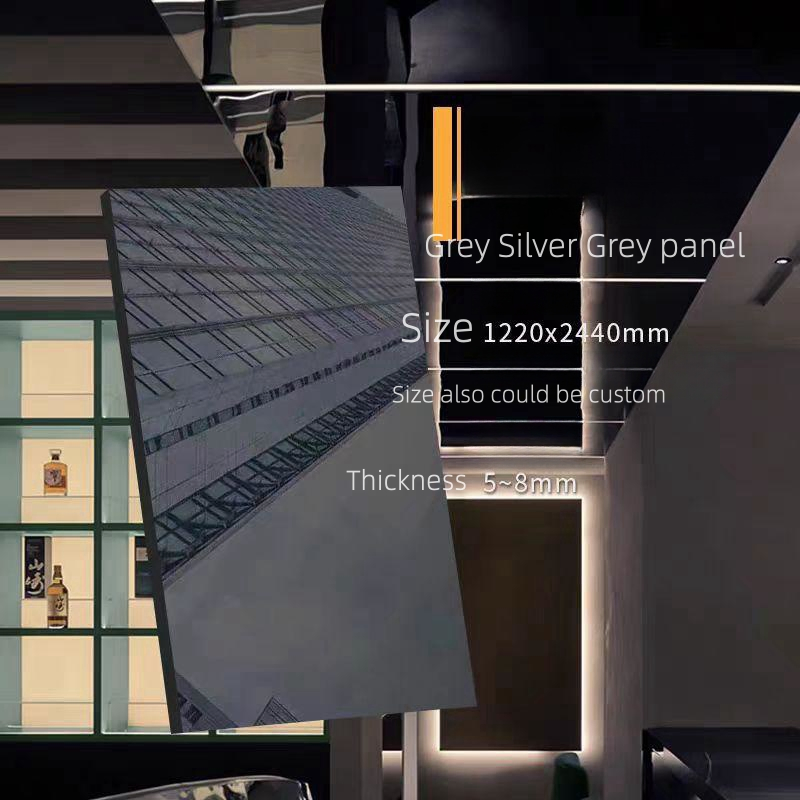 Contemporary Charcoal Panel PVC Wall Mirror for Stylish Decor