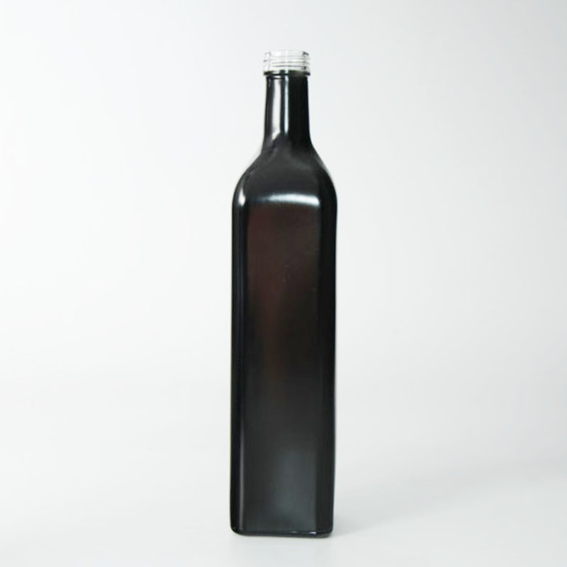 Black Glass Olive Oil Bottle 250ml 500ml 750ml 1000ml Olive Oil Glass Bottle with Lid