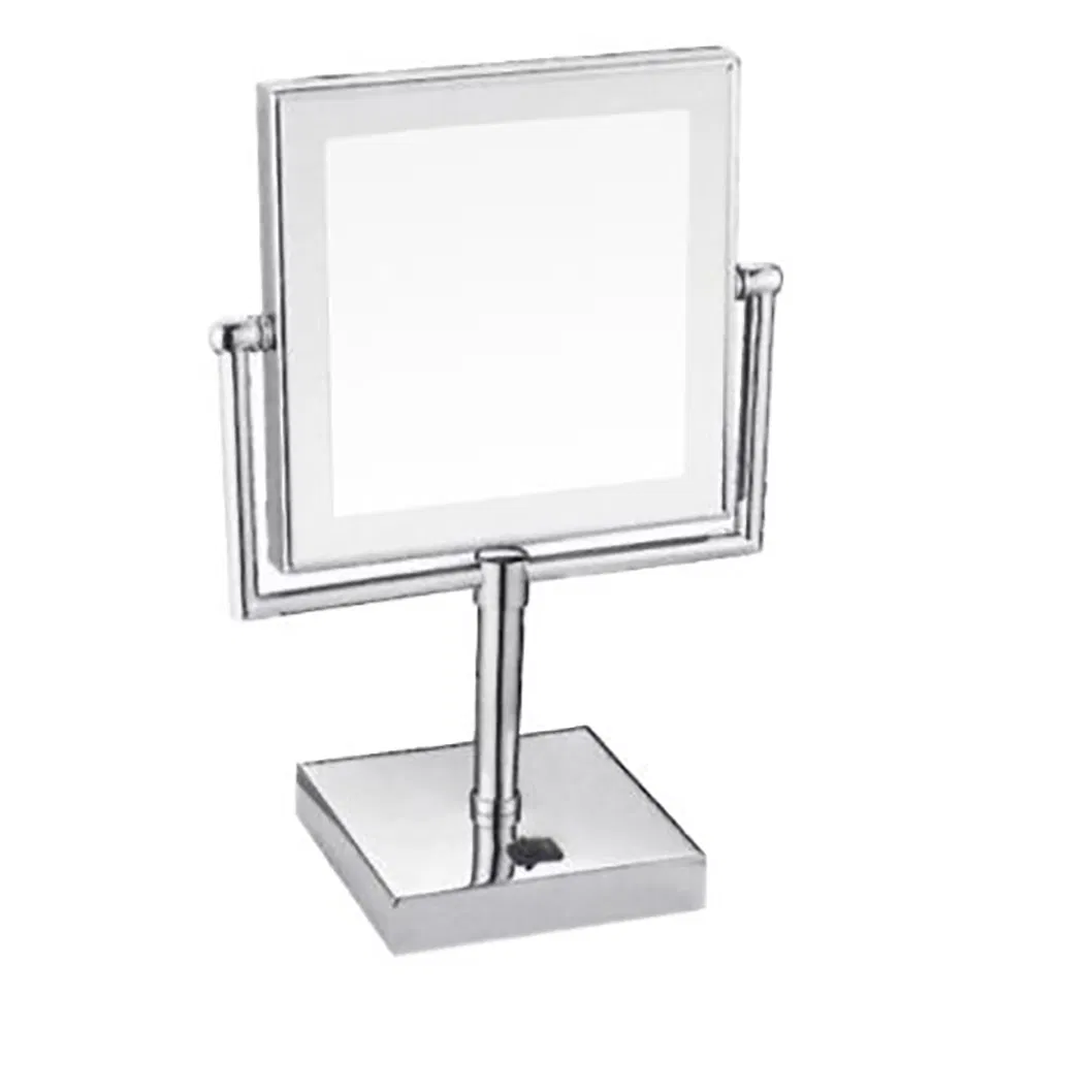 Double sides square desktop silver mirror makeup magic mirror