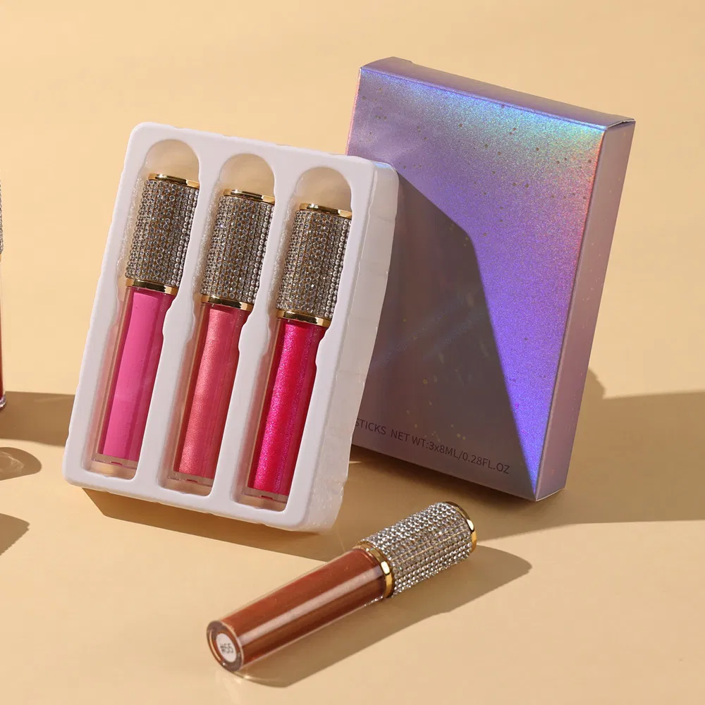 OEM Matte Non Stick Cup Lip Glaze Mist Face Lip Gloss 3PCS Sets of Gift Box Liquid Lipstick