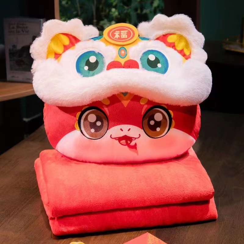 Snake Zodiac Image Pillow with Blanket Set