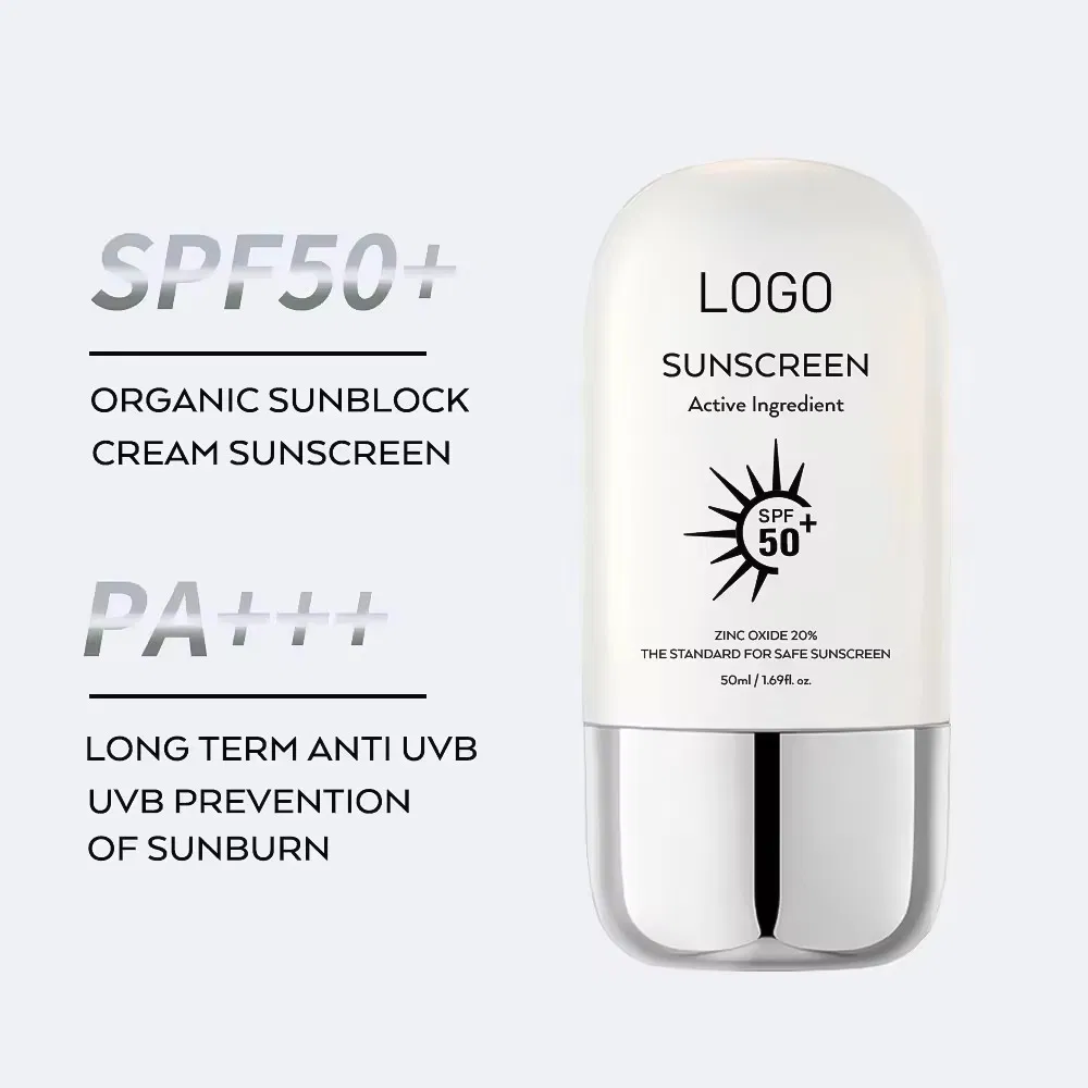 Private Label OEM Daily Natural Moisturizer SPF30/50 PA+++ Sunblock Sunscreen Cream for Face