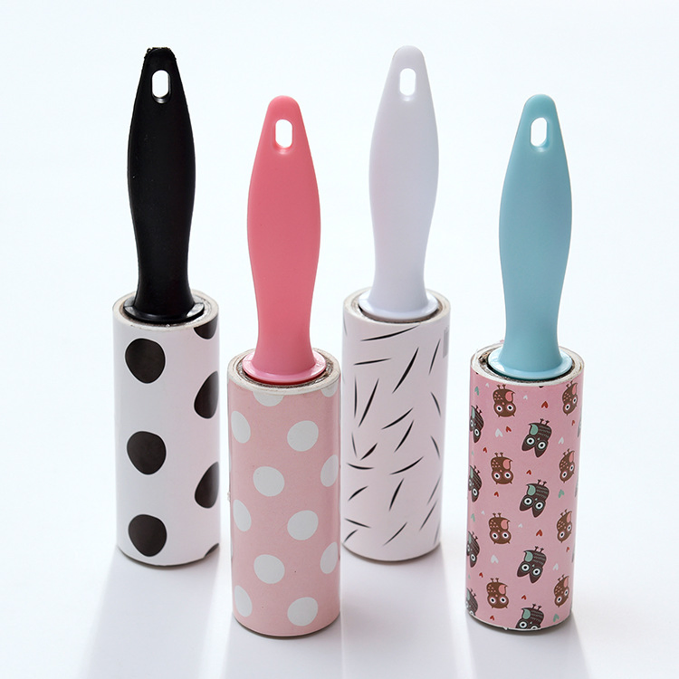 Cute Patterned Lint Roller - Disposable Sticky Sheets with Colorful Handles for Pet Hair Removal