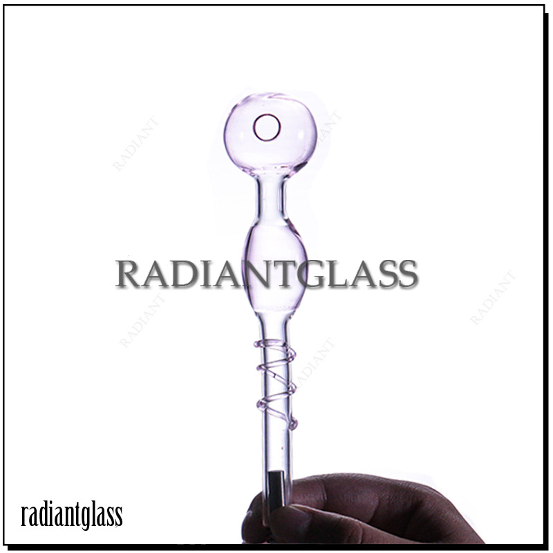 4 Inches Twisted Silk Straight Pot Pyrex Oil Burner Pipe