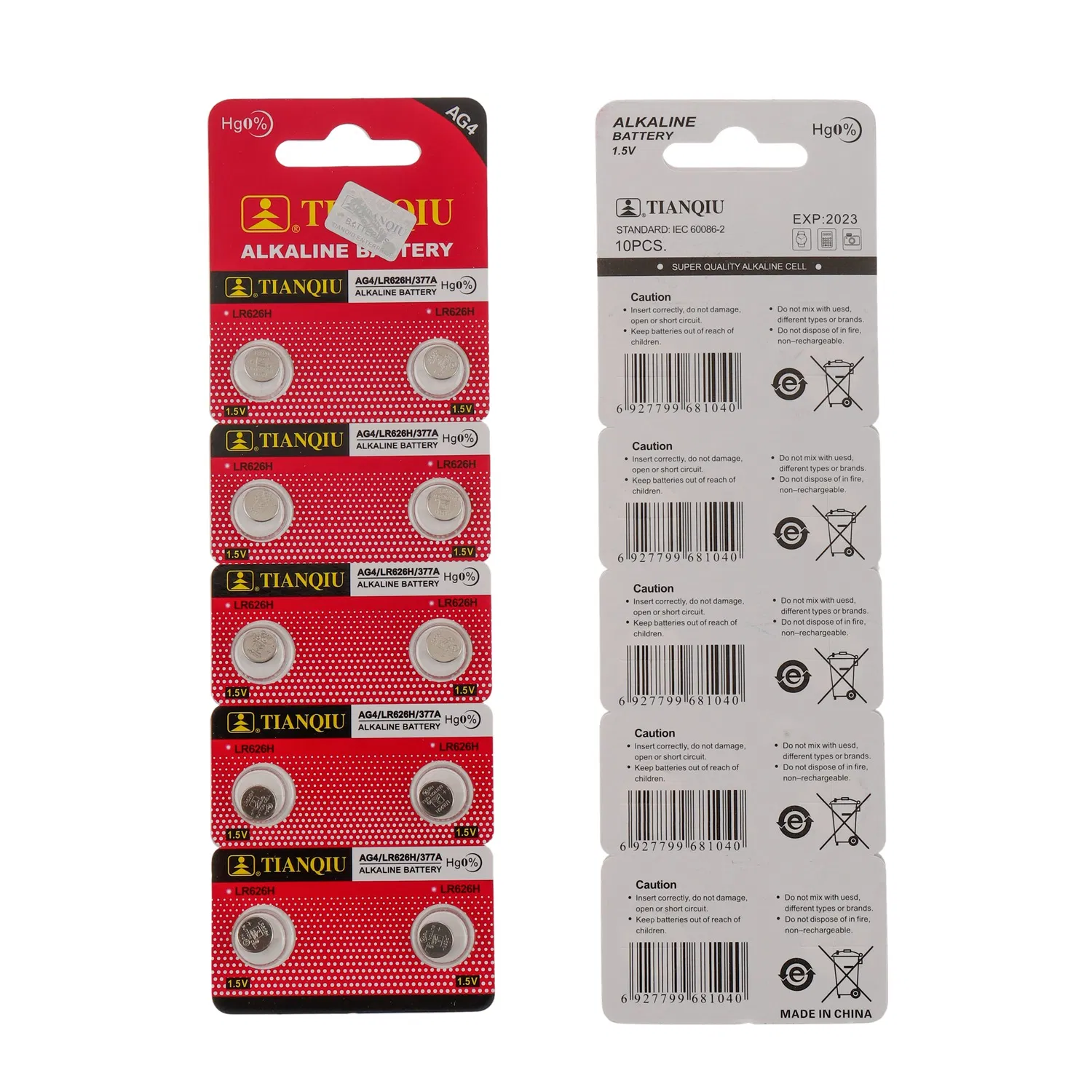Tianqiu AG4lr626/377 1.5V Alkaline Button Cell Watch Dry Battery Factory Wholesale