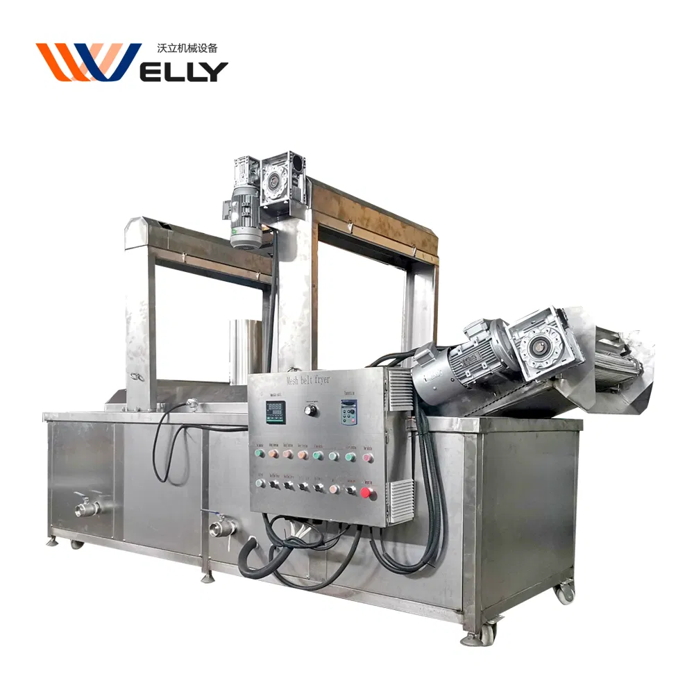 Frying Snacks Continuous Mesh Belt Automatic Fryer Machine