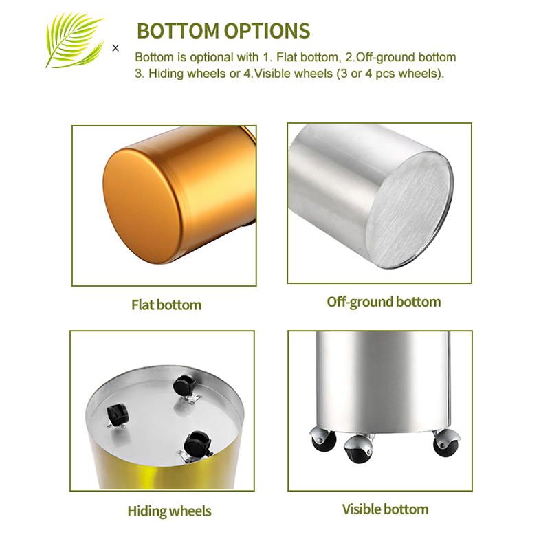 Xiangsheng Stainless Steel Large Flower Pot Planter with Wheels