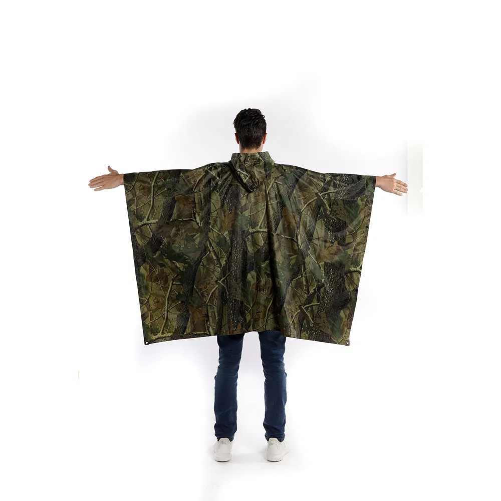 Fast Delivery Rain Poncoh Digital Camouflage Rain Poncho Camo Raincoat Long Size