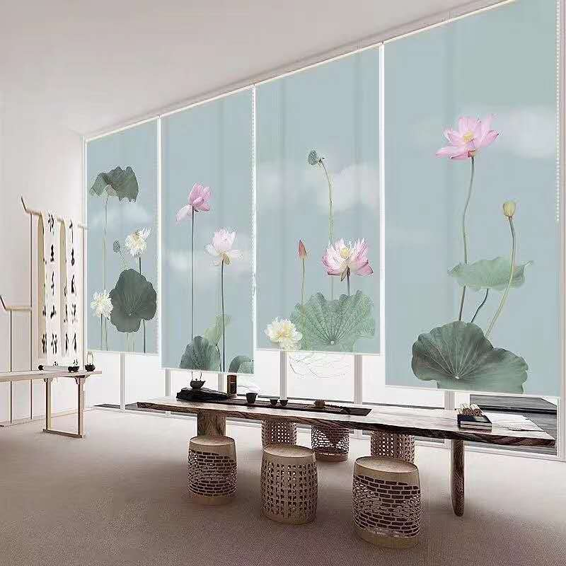 Curtain Motor Digital Printed 3D Royal Sunshade Shade
