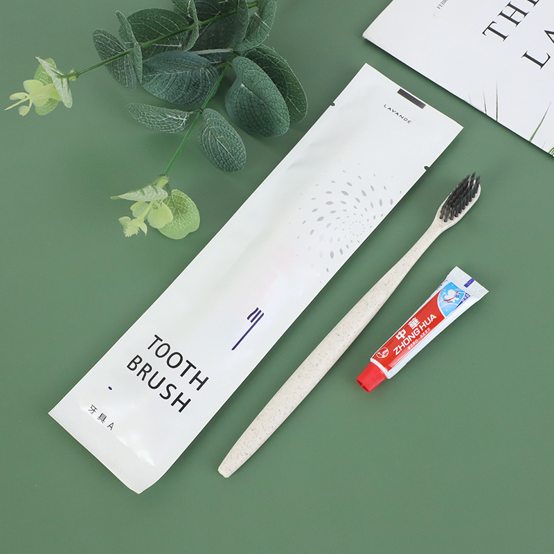 Eco Friendly Wheat Straw Toothbrush with Hotel Amenities for Guest Room