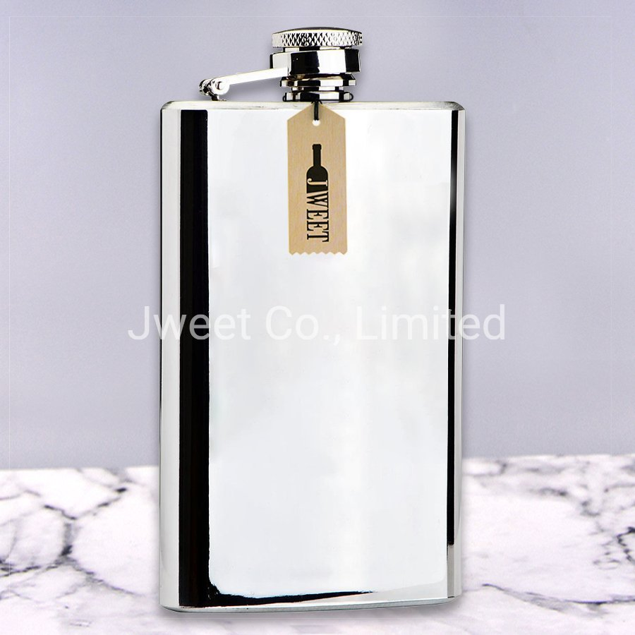Stainless Steel Novelty Silver Hip Flask 8oz for Liquor