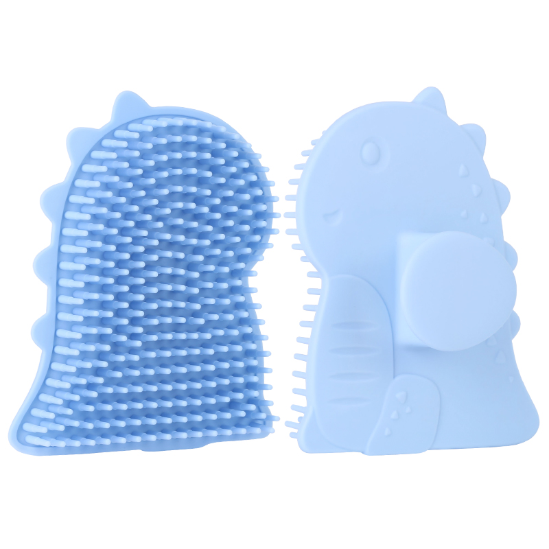 Eco Friendly Wholesale Silicone Bathroom Brush Infant Toddler Hair Easy Cleaning Holder Reusable Silicone Baby Shower Brush