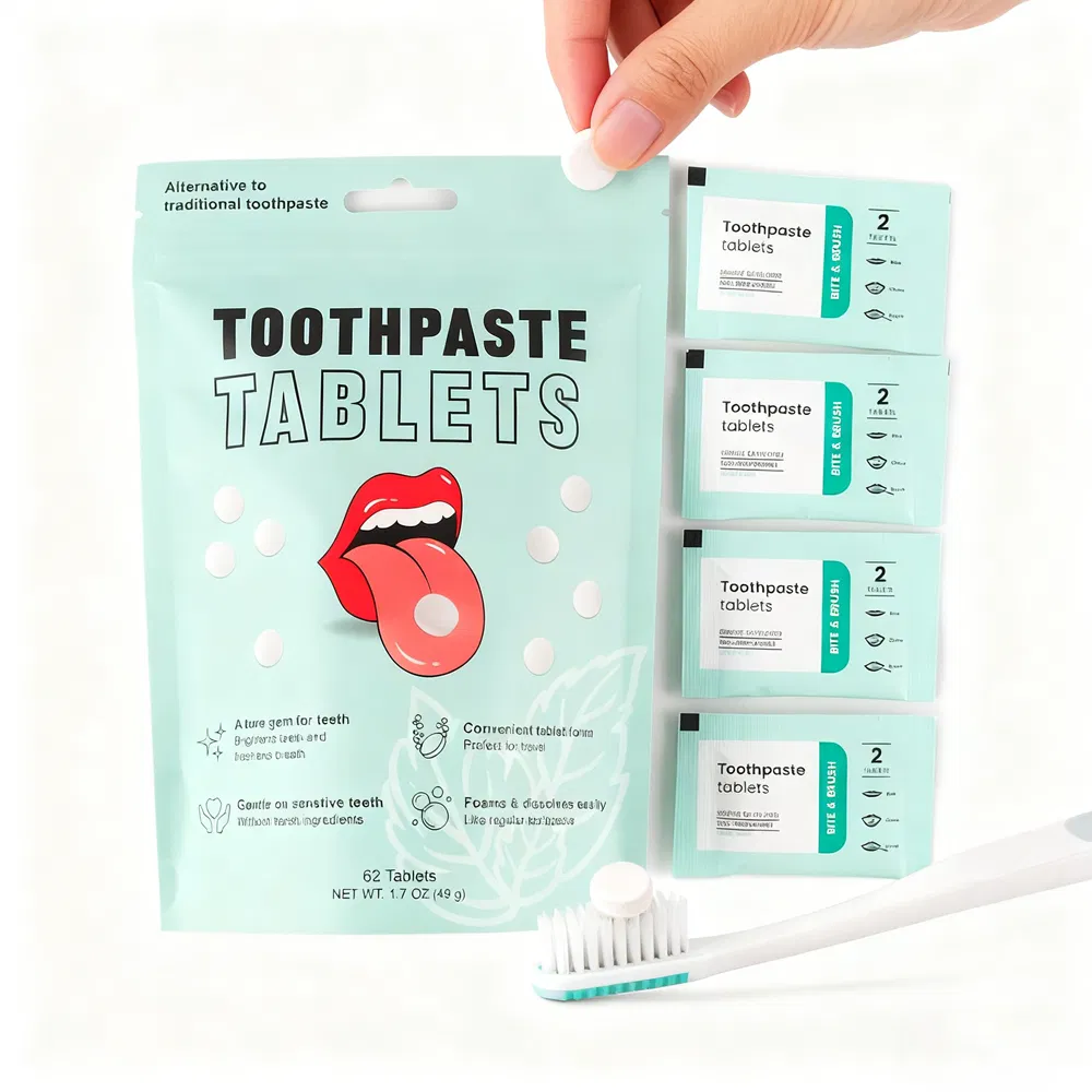 Eco-Friendly Toothpaste Tablets Chewable Peppermint Toothpaste Tablets