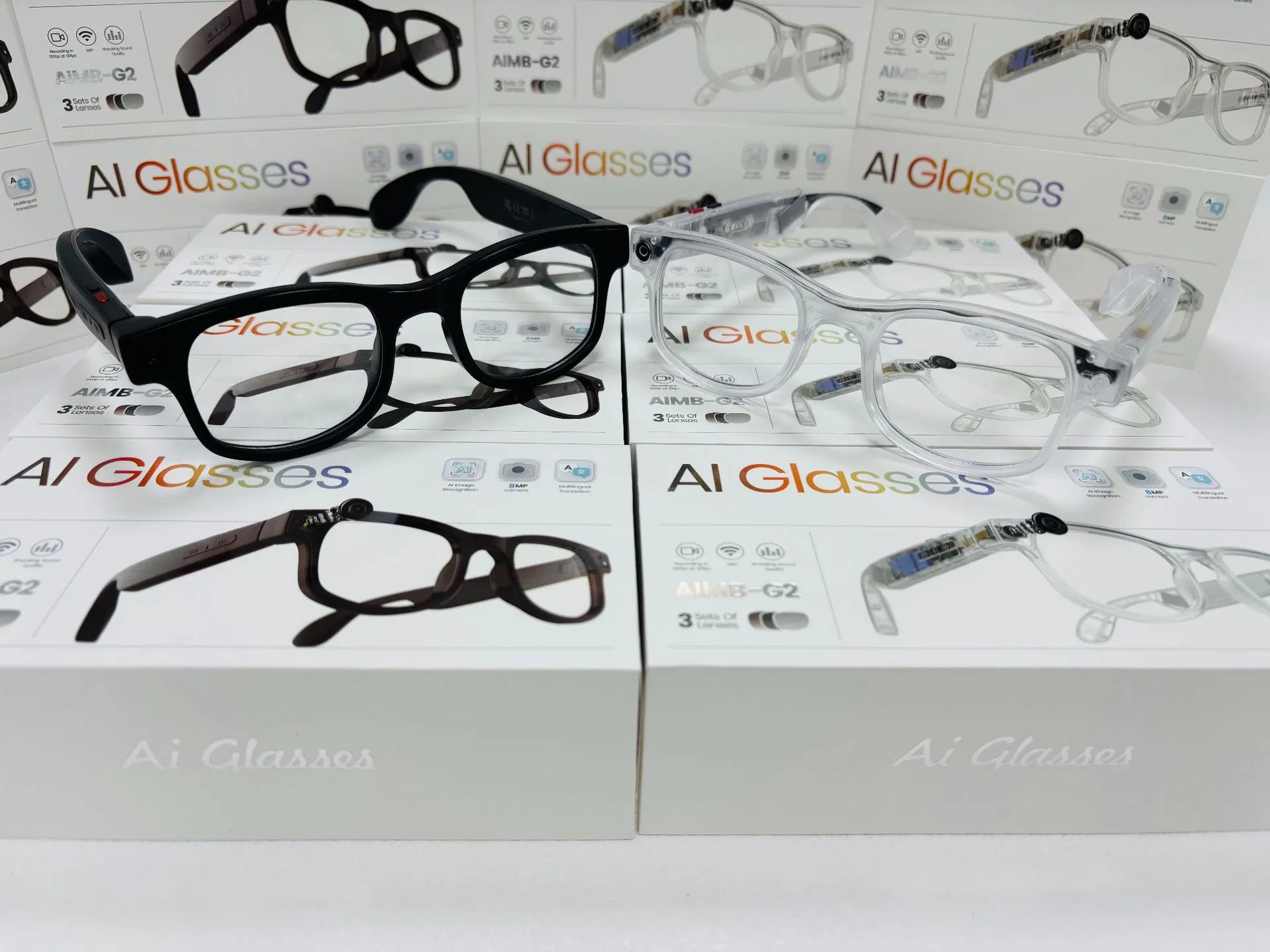 8MP HD Camera Smart Ai Glasses for Aimb-G2 Bluetooth Call Voice Assistant Ai Live Translation Voice Video Recording