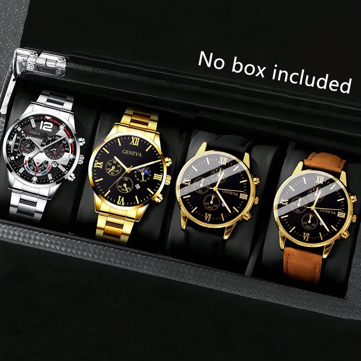 Men's Quartz Watch Set Fashion with Date Roman Numerals