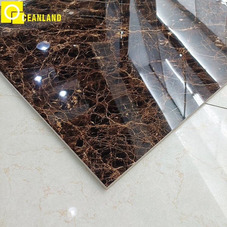 Wear-Resistant Non-Slip Oceanland 60X60 Polished Brown Floor Tile